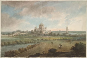 A casa do General Claude Martin, Constantia, situada no seu parque em Lucknow