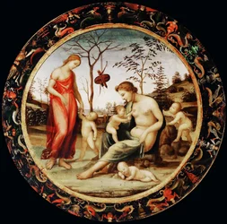 Alegoria do amor Vênus terrestre com Eros e Vênus celeste com Anteros e dois cupidos