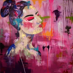 Retrato Rosa Abstrato