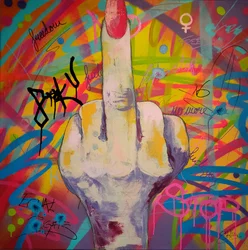 Graffiti do dedo do meio