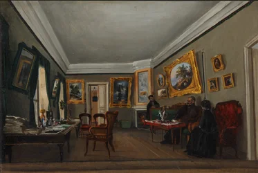O estudo do autor Alexander Sukhovo-Kobylin em Moscou, década de 1850
