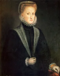 Anna da Áustria, rainha consorte de Filipe II da Espanha e Portugal, 1573.