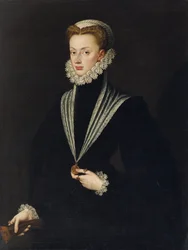 Joana da Áustria (Joana dos Habsburgos) - Retrato de Joana da Áustria (1547-1578) de Anguissola, Sofonisba (ca. 1532-1625). Óleo sobre tela, tamanho : 106x81, , Colecção privada