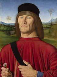 Um homem com uma rosa, c. 1495