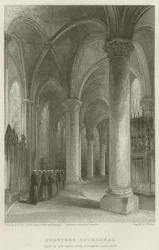 Catedral de Chartres, parte de trás do coro do corredor do norte de Do