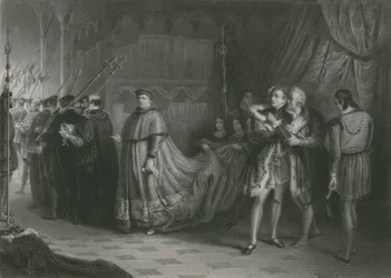 A disputa de Wolsey e Buckingham, o rei Henrique VIII