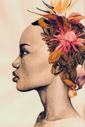 Mulher com Coroa Botânica
