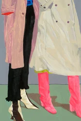 Estilo das Botas Cor-de-rosa