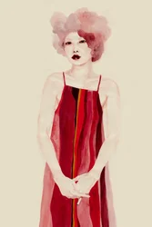Retrato de Vestido Vermelho