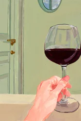Um momento relaxante com vinho