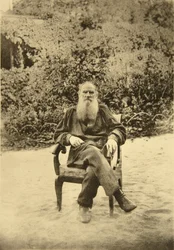 Autor russo Leo Tolstoy, Yasnaya Polyana, perto de Tula, Rússia, década de 1890