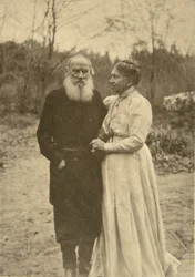 Autor russo Leo Tolstoy e sua esposa, Sophia, Rússia, 23 de setembro de 1910.