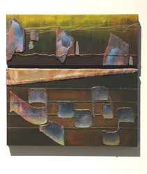 A Palavra, 2007 (painel, cobre, fio de ouro, chumbo, ardósia, lixa, pigmento)