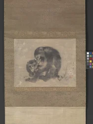 Macaco e Filhos (tinta sobre papel)