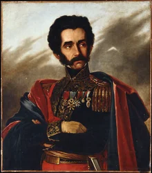 Retrato do Libertador, Simón Bolívar, a meia figura, em uniforme de gala, c. 1840