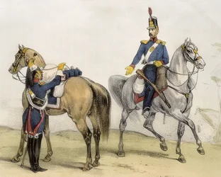 DE SOTTO, Serafim Maria, Conde de Clonard (1793 - 1862). Historia organica de las armas de Infanteria y Caballeria espanolas. 1851 - 1859. Cavaleiros durante o reinado de Fernando VII de Espanha. Soldado de Cavalaria de Linha e Cavalaria Ligeira (1824-1834