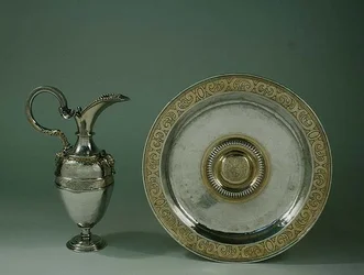 Ewer e bacia, aragonês ou castelhano, final do século 16 (pacote de prata dourada)