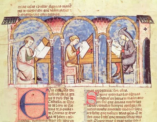 Fol.1v Games Table Makers, do Livro de Jogos, Xadrez, Dados e Placas, 1282
