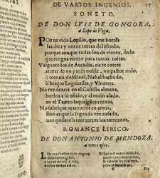 GOGOORA Y ARGOTE, Luis de (1561-1627). Poeta espanhol do Século de Ouro; VEGA CARPIO, Felix Lope de (1562-1635). Soneto a Lope de Vega", poema incluído em "Poesias varias de grandes ingenios espanoles", compilação feita por Ios