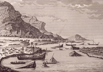 Hernan Cortes (1485-1547) ordena o naufrágio de seus navios, México, julho de 1519