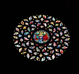 Rosácea retratando a Assunção da Virgem, c.1460