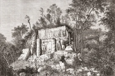 A, bola, corte, Chichén, Itzá, yucatan, méxico