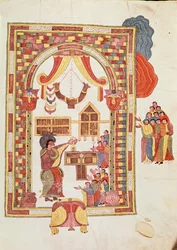 O Templo de Jerusalém, da Bíblia visigótico-moçárabe de São Isidoro, fól. 50r., 960 d.C.