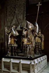 Túmulo do navegador Cristóvão Colombo (Cristoforo Colombo, Cristóbal Colón) (1451-1506). Catedral de Sevilha (Catedral de Santa María de la Sede), Espanha
