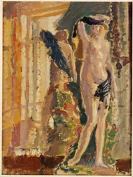 Uma estatueta de porcelana por um espelho, 1910
