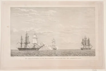 Navio de águia e duas fragatas