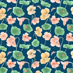 Padrão de herói de capuchinha, colorway 2, 2020 (lápis de grafite e digital)