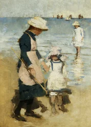 Children on the Beach, c.1891 (óleo sobre tela)