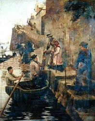O escorrega (óleo sobre tela)