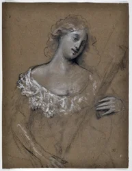 Estudo de mulher tocando alaúde (desenho)