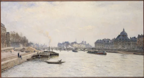 A Pont des Arts, vista da Pont Royal, ca. 1884 (óleo)