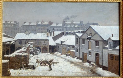 Les faubourgs de Paris sous la neige Pintura de Stanislas Lepine (1835-1892) Sol do século XIX. 0,26x0,43 m Rouen, Musee des Beaux Arts