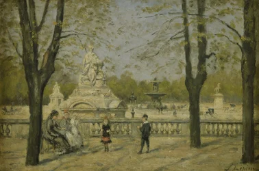 Place de la Concorde, vista do terraço das Tuileries, ca. 1880 (óleo sobre madeira)