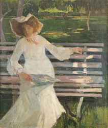 Numa Bancada, c.1905 (óleo sobre tela)
