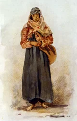 ilustração de uma mulher camponesa síria