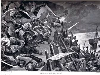 Crusaders Storming Nicaea, ilustração da "História das Nações de Hutchinson"
