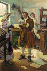 Franklin the Printer (óleo sobre tela)