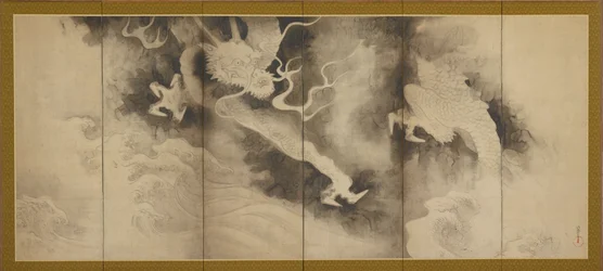 Dragões e Nuvens, período Momoyama ou Edo, 1590-1640.