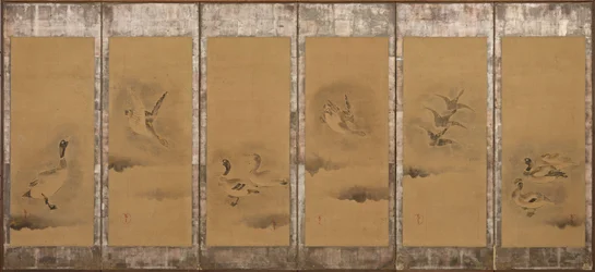 Gansos selvagens, período Momoyama ou Edo, 1568-1615.