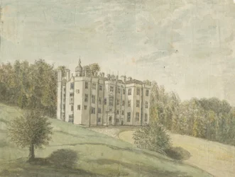 Beaudesert Hall and Park: pintura em aquarela, nd [1762-1802]