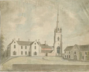 Igreja Clifton Campville: pintura em aquarela, sd [c 1790]