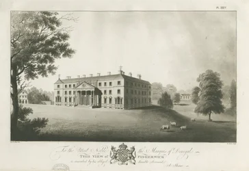 Fisherwick Hall: gravura em aquatinta, nd [c 1797] (impressão)