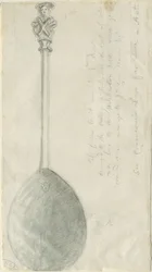 Fradswell - Colher do Apóstolo: desenho a lápis e lavagem, sd [ 18º cent] (desenho)