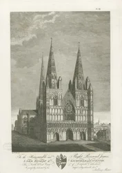 Catedral de Lichfield - Frente Oeste: gravura, nd [1762-1802] (impressão)