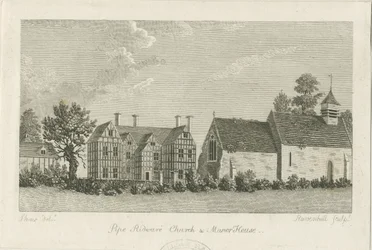 Igreja e mansão de Pipe Ridware: gravura, nd [1762-1798]