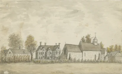 Pipe Ridware Church and Manor House: pintura a aquarela, nd [1762-1798]